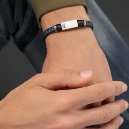 Police Blue Ridgecord Cord Braided Flat Casual Bracelet-image-64