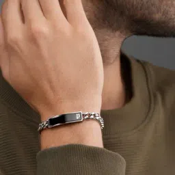 Police Black Strip II Plain Motif Casual Bracelet-picture-21