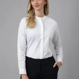 Hancock White Cotton Regular Fit Shirt-image-69