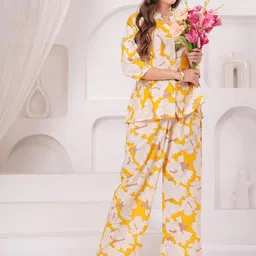 OH MI DIOS Printed Mandarin Collar Tunic With Trousers-image-15