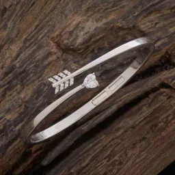 Kushal's Fashion Jewellery Rhodium White Kada for Women-image-85