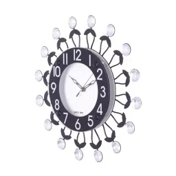 eCraftIndia PWCGV409 Decorative Analog Black Round Wall Clock image 3