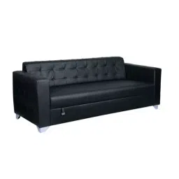 Parin SS LEO 3S 3 Seater Leatherette office Sofa , Black image 2