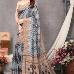 KALINI Poly Chiffon Saree image 5