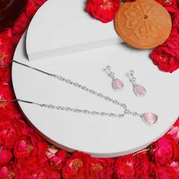 BlingNation Rhodium-Plated American Diamond Studded Jewellery Set-picture-35