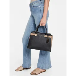 Guess Women Black Handbag with Detachable Strap (Set of 2)-image-89