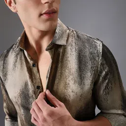 Banana Club Men Classic Slim Fit Opaque Printed Casual Shirt image 4