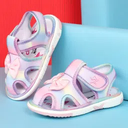 Cute Walk by Babyhug Velcro Closure Sandal with Bow Applique - Multicolor-picture-12
