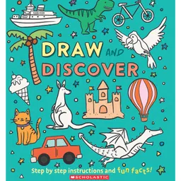 Draw And Discover: Step by Step Drawing & Colouring Book By Corinna Keefe - English-image-9