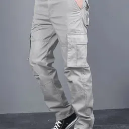 ASHTOM Men Relaxed Cargos Trousers image 2