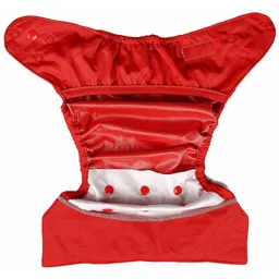 Bumberry Cloth Diaper Cover With One Bamboo Insert - Red image 2