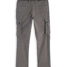 CAVIO Cotton Blend Woven Full Length Solid Cargo Pants With Belt Set - Grey image 3
