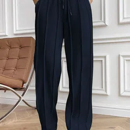 The Roadster Lifestyle Co Loose Fit High-Rise Trousers-image-48