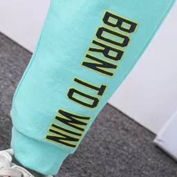 Babyhug Cotton Knit Lounge and Track Pant Printed - Light Blue image 3