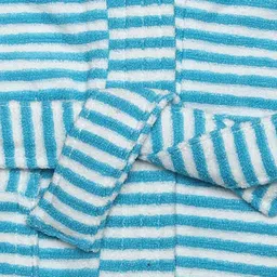 BUMZEE Half Sleeves Striped Bathrobe - Blue image 4