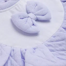 ToffyHouse Knitted Full Sleeves Frock With Bow Applique - Blue image 3