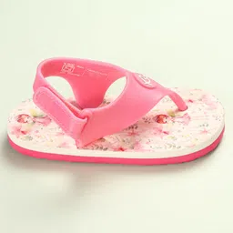 Babyoye Flip Flops with Velcro Closure Fairy Print - Pink image 4