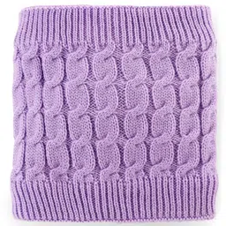 Pine Kids Knitted Solid Woollen Cap & Muffler Lilac - Diameter 18 cm image 4