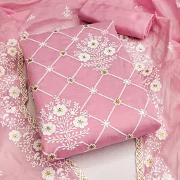 HERE&NOW Embellished Unstitched Dress Material-picture-15