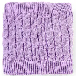 Pine Kids Knitted Solid Woollen Cap & Muffler Lilac - Diameter 18 cm image 5