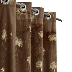 GEET CREATIONS Coffee Brown Set of 2 Floral Window Curtain-picture-15