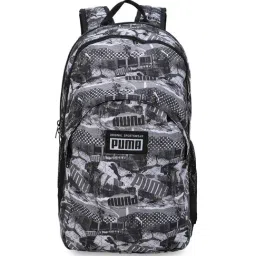 Puma Academy Concrete Grey Polyester Printed Backpack - 25 Ltrs-image-0