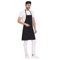 Uniformer Apron Black Unisex Stylish Design Polycotton 2 Pockets for Chefs, Bakers & Home Cooks Use-image-3