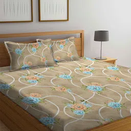 BOMBAY DYEING Epigram Brown Printed Pure Cotton 120 TC Queen Bedsheet Set 2.54 x 2.24 m-picture-22