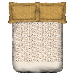 Mytrident Brown Cotton 210 King Bed Sheet With 2 Pillow Covers-picture-7