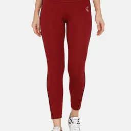 Zelocity by Zivame Maroon Mid Rise Tights-image-8