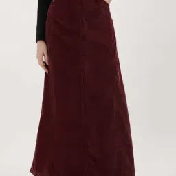TOMMY HILFIGER Maroon Cotton Maxi Skirt-picture-34