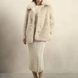 Vero Moda Off White Regular Fit Self Pattern Jacket image 5