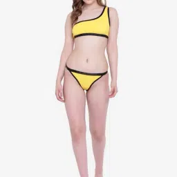 La Intimo Yellow Solid Beach Pop Bikini Bra & Panty image 5