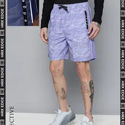 HRX By Hrithik Roshan EDGE Men Lavender Rapid-Dry Printed Shorts-picture-23