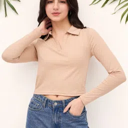 DressBerry Women Polo Collar T-shirt-image-92