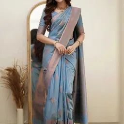 RAJMUDRAFASHION Woven Design Zari Saree image 3