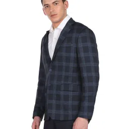 Arrow Navy Full Sleeves Notched Lapel Blazer image 3