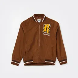 Fame Forever by Lifestyle Boys Brown Cotton Solid Jacket-image-0