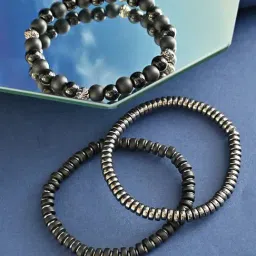 The Bro Code Multicolor Beads Stackable Bracelets Set of 3-image-84