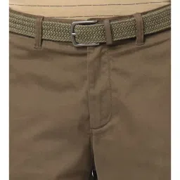 Celio Brown Cotton Straight Fit Cargo Shorts image 4