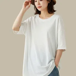 SMAN Women Drop-Shoulder Sleeves Pockets T-shirt-picture-28
