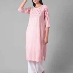 Dollar Missy Pink Embroidered Straight Kurta-picture-21