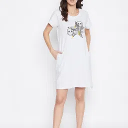 Clovia Multicolor Graphic Print Night Dress (Pack of 2) image 4