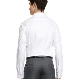 Celio White Cotton Slim Fit Self Pattern Shirt image 2