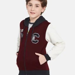 Octave Kids Maroon Solid Full Sleeves Sweatshirt-picture-8