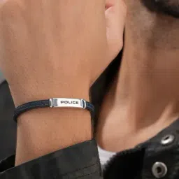 Police Black & Blue Recall Flat Casual Bracelet-image-66