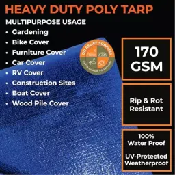 DDRS HDPE Tarpaulin (Tripal) Blue 170 GSM & 4.57 x 5.49 m (‎15 x 18 ft) Size, DDRSHDPE170-15X18 image 3