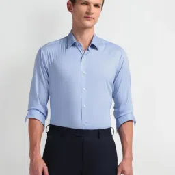 Arrow New York Blue Cotton Slim Fit Shirt-image-44