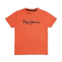 Pepe Jeans Kids Peach & Orange Printed T-Shirt-image-14