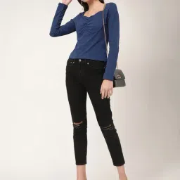 Elle Navy Cotton Top image 5